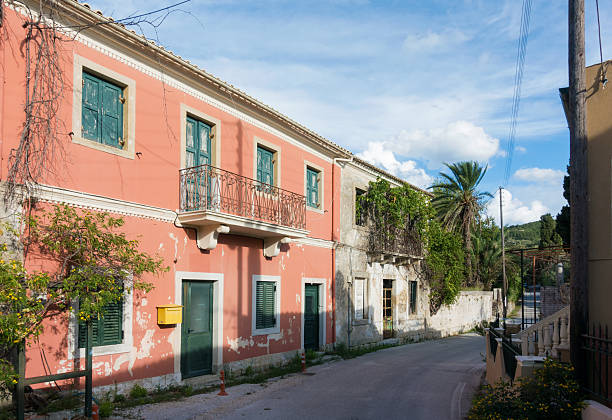 September 15th 2024 - Corfu, Greece - Architecture in Loukata village, Stavros area, Corfu island, Greece