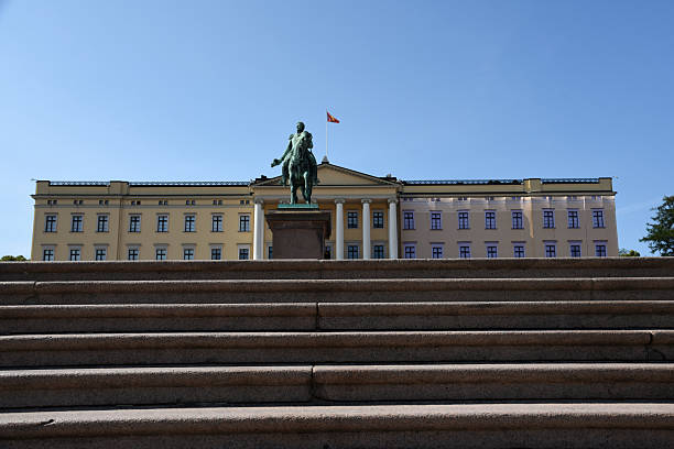 Street view of historical buildings of Oslo city in Oslo, Norway