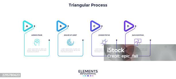 Project Planning Retangular Image Process Chart With Four Rectangular Elements And Pointers Placed In ...