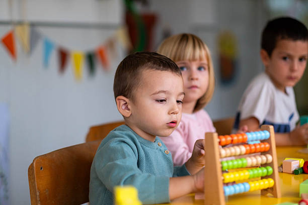 istock The boy is playing in kindergarten. 2215788682