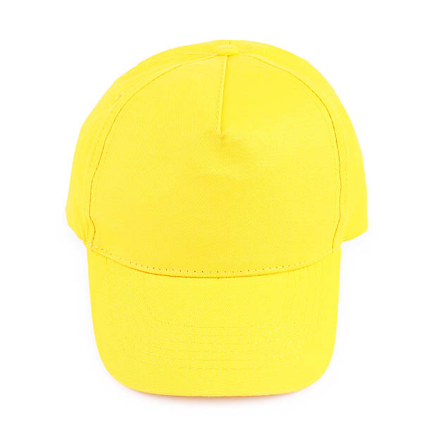 istock Stylish yellow baseball cap isolated on white. Mockup for design 2215790656