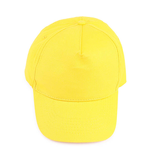 istock Stylish yellow baseball cap isolated on white. Mockup for design 2215790684