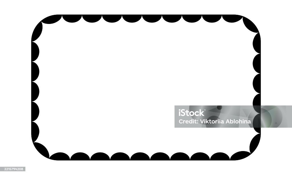 Inner Borders Rectangle Frame With Scalloped Inner Borders Vignette For Picture Or ...