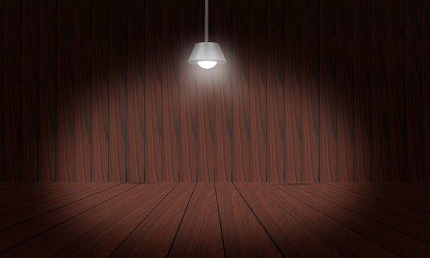 istock Lamp lightbulb light bright wooden oak pattern texture background wallpaper empty blank mockup lath brown black color wooden hardwood rough modern luxury grunge rustic surface cozy modern wooden 2215797856