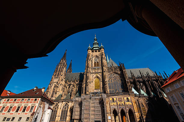 istock St-Vitus Cathedral with colorfull clouds, Prague, Czech Republic 2215802416