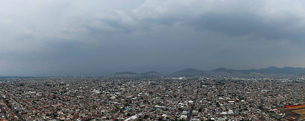 istock Drone panoramic shots of Ecatepec on a cloudy, gray day, within CDMX metro area 2215810952