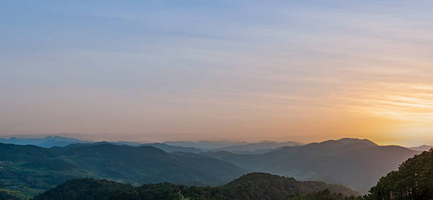 istock Beautiful sunset in mountains at twilight evening sky 2215813213