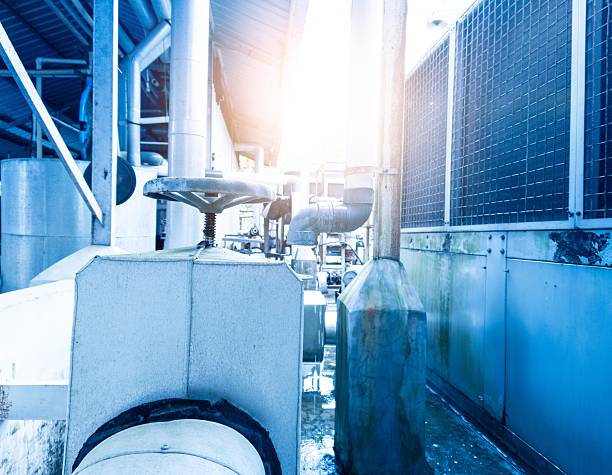 istock Installation  pipe lines  of water chiller in industrial chiller system. 2215814739