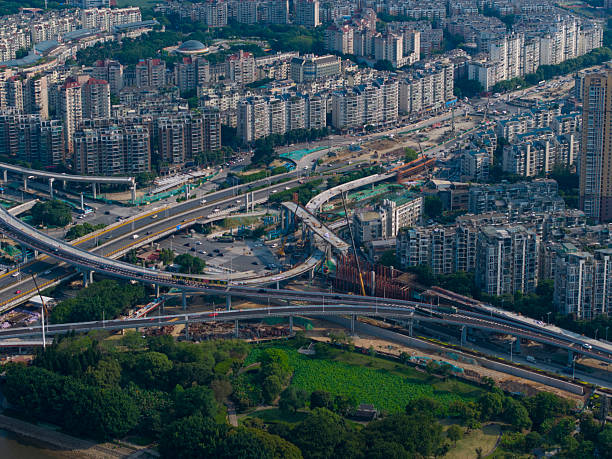 istock Urban Landscape with Elevated Highways and Residential Buildings 2215815569