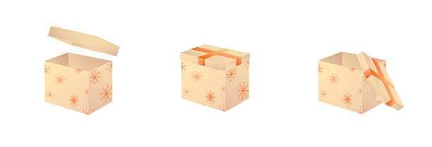 istock Festive gift box with a bow on a transparent background. Christmas gift, set of different boxes 3D effect. Light background with a place for congratulations or greetings. 2215819998