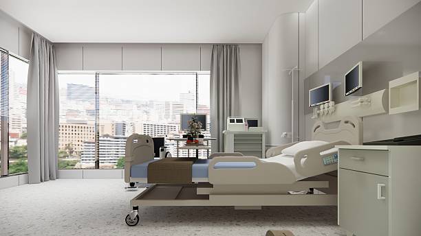 istock Modern Luxury Hospital Room Interior With Empty Bed, Armchair.Modern operation room.Modern operation room. 2215826697