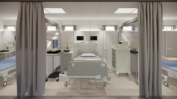 istock Modern Luxury Hospital Room Interior With Empty Bed, Armchair.Modern operation room.Modern operation room. 2215826761
