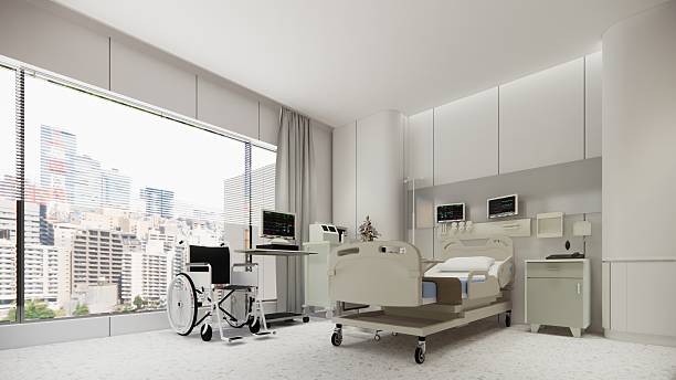 istock Modern Luxury Hospital Room Interior With Empty Bed, Armchair.Modern operation room.Modern operation room. 2215826901