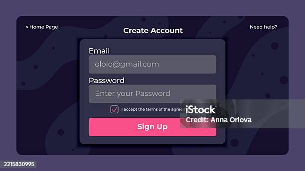 Web Register Design Ui Register Form Modern User Registration Design For Web Stock ...