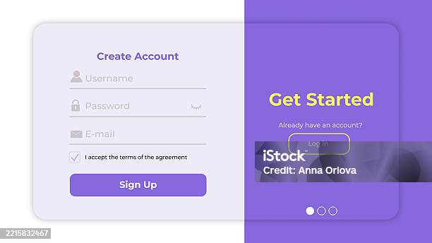 Register Form System Interface Ui Register Form Simple User Sign Up Interface For Web Applications ...