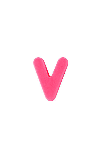 istock Colored clay shaped like the English letter V. Pink color 2215837809