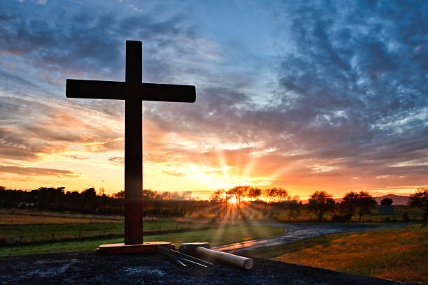 istock Salvation Sunrise Cross 2215840033