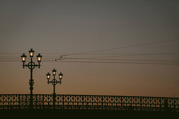 View of a bridge railing with the sky in the background
