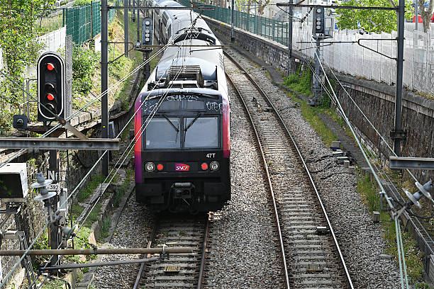 train tracks seen through fence in milan italy empty rail railroad infrastructure transit hub