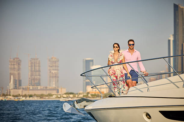 istock Couple standing together on luxury deck 2215841517