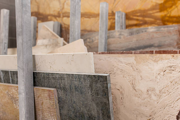 istock Slabs of Marble and Stone of Different Types in Workshop 2215846262