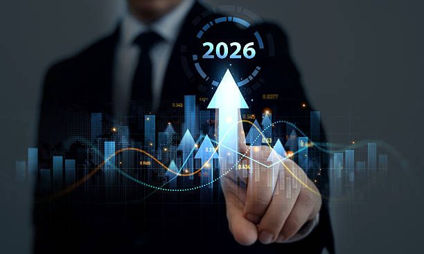 istock Business Opportunity, challenge and strategy in 2026. Increase chart arrow graph corporate business future growth new year 2026.New plans,goals and visions in business for new year 2026. 2215846442