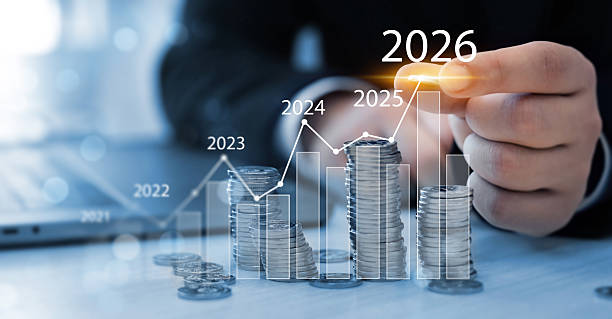 istock Business Opportunity, challenge and strategy in 2026. Increase chart arrow graph corporate business future growth new year 2026.New plans,goals and visions in business for new year 2026. 2215846459