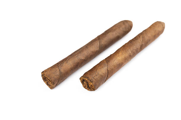 istock Pair of cigars tobacco torpedo shape isolated on white 2215847136