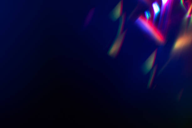 istock Blur neon light. Lens flare overlay. Bokeh fluorescent flash gleam. 2215847803