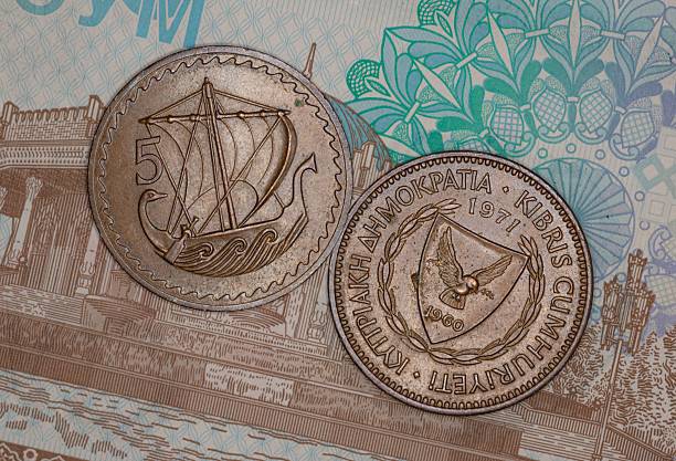 Vintage Cypriot Coins Close-Up