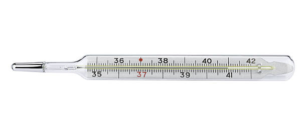 istock Medical mercury thermometer isolated on a white background. Completely in focus. Full depth of field. 2215857974