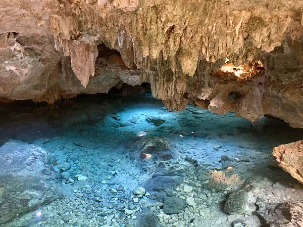 istock Cave with Stalactites and Blue Water 2215863098