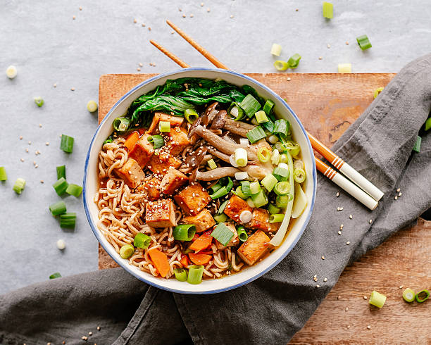 istock Miso soup with tofu, noodles and mushroom 2215864456