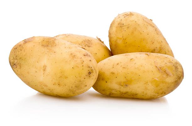 istock Fresh new potatoes isolated on white background 2215867064