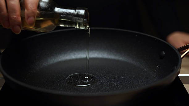 istock Chef Adding Oil to Preheated Frying Pan. 2215867102