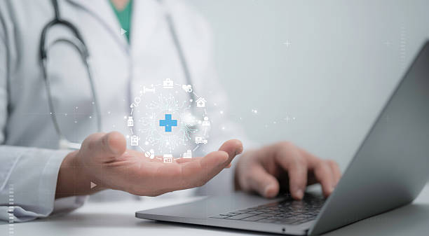 istock A doctor interacting with a futuristic AI-powered medical interface, representing advanced healthcare technology and innovation 2215867989