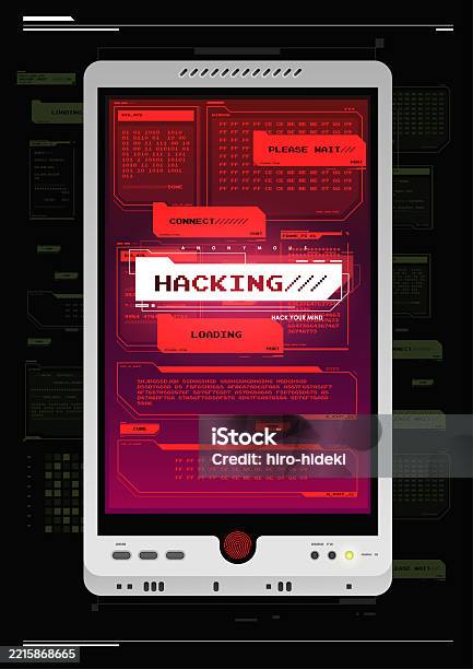 Hacker Interface Hud Background Futuristic Interface Elements Set ...