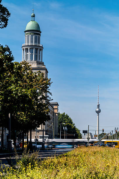 istock yellow tram in front of Frankfurter Tor in Berlin 2215874005