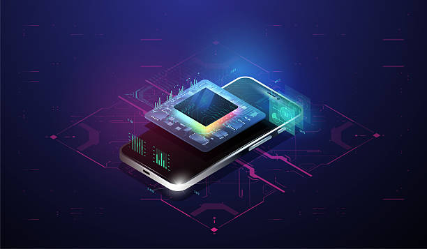 Quantum computer database concept. Tech Futuristic Template. Futuristic microchip processor. Modern CPU illustration . Digital chip with HUD elements. Central Computer Processors. Quantum computer database concept. Tech Futuristic Template. Futuristic microchip processor. Modern CPU illustration . Digital chip with HUD elements. Central Computer Processors. Heterogeneous Mobile Processing & Computing Market Dynamics: Regional Breakdown and Analysis stock illustrations