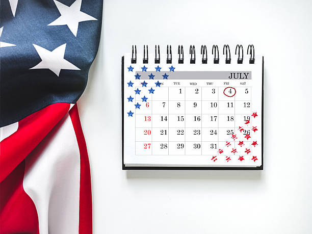 istock Happy Independence Day. American flag and calendar 2215879449
