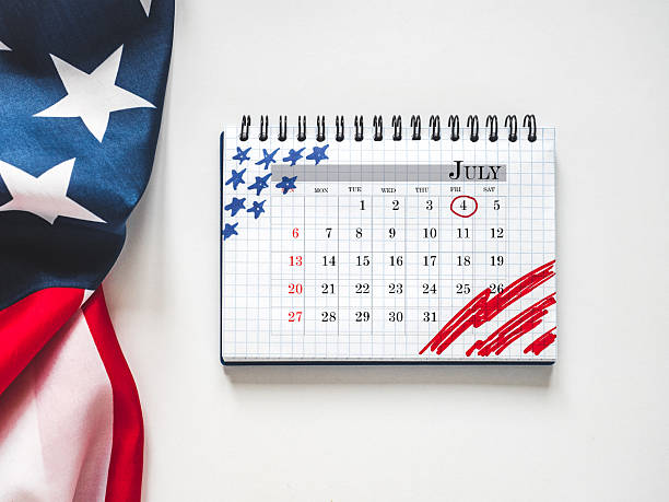 istock Happy Independence Day. American flag and calendar 2215883063