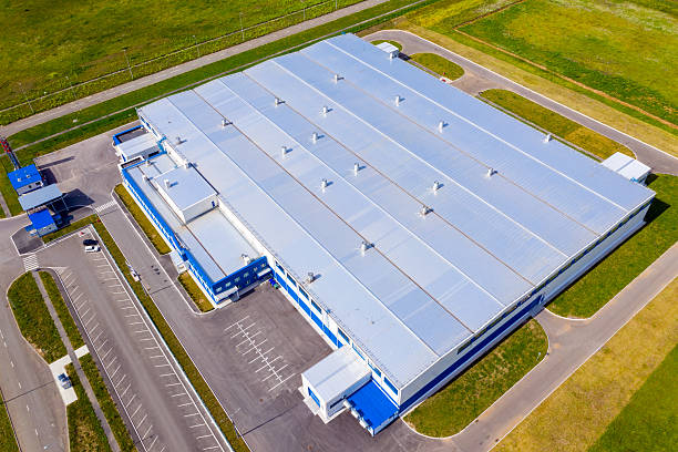 istock Aerial view of the industrial workshop building 2215898476