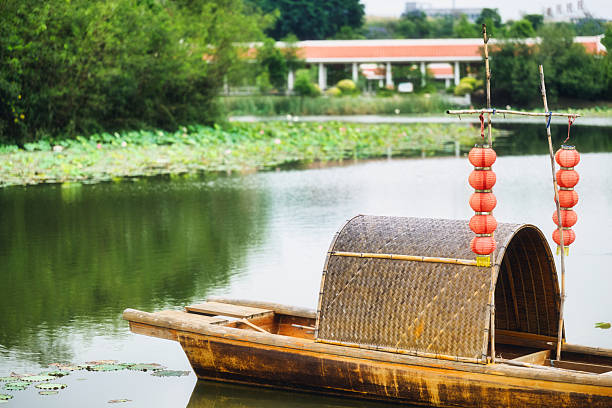 Rustic Wooden Boat by the Lake
