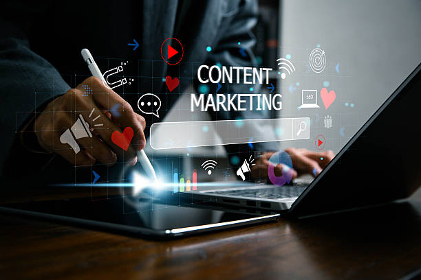 Content marketing concept. Digital marketing strategy idea concept. Business, Technology, Internet and network concept. Creative idea with technology online for earning profit.