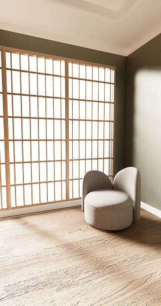 istock living room empty white wall background with decoration japan style. 3d rendering 2215913608