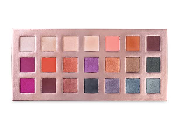 istock Multicolored eye shadow palette on white isolated background 2215914429