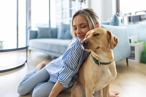 istock Beautiful young woman and her dog 2215918215