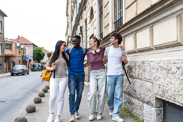 istock Young adults enjoying a walk together 2215921427