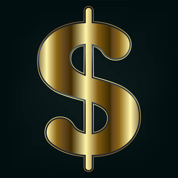 istock A bold and gold dollar sign radiates luxury and financial power against a dark, elegant background. vector symbol dollar 2215928100