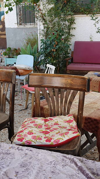 istock Chair Wooden Rustic Vertical View Outdoor Warm Natural Setting 2215933463